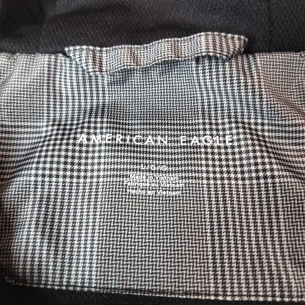 American Eagle Houndstooth Quarter Zip Light Jacket / Rain jacket. Size Large - Picture 4 of 8